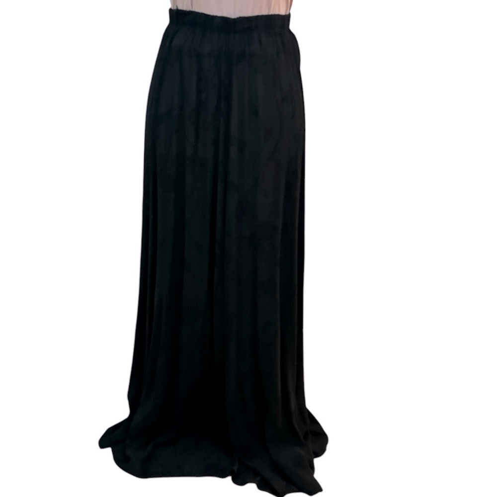 Vintage CP Shades Black Jacquard Textured Maxi Skirt, size S